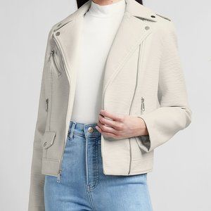 NWT-Textured Faux Leather Moto Jacket